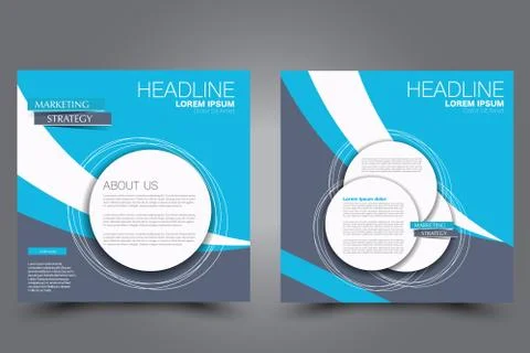 Square flyer template. Brochure design. Stock Illustration