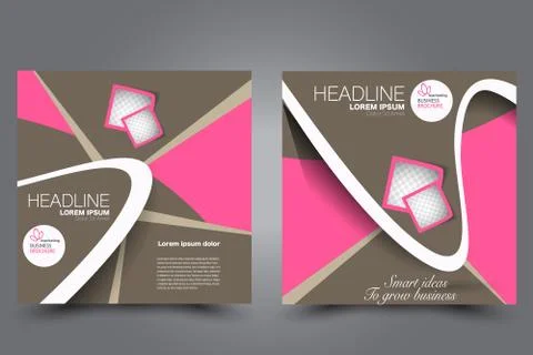 Square flyer template. Brochure design. Stock Illustration