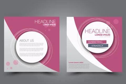Square flyer template. Brochure design. Stock Illustration