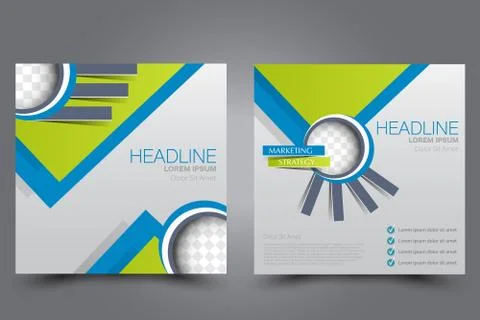 Square flyer template. Brochure design. Stock Illustration