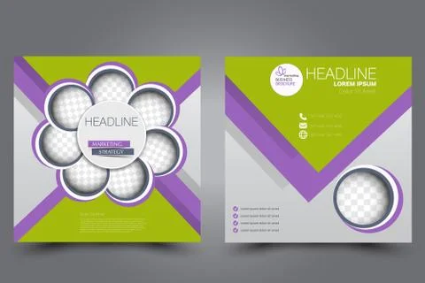 Square flyer template. Brochure design. Stock Illustration