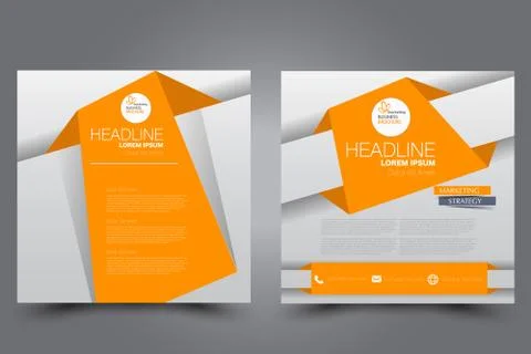 Square flyer template. Brochure design. Stock Illustration