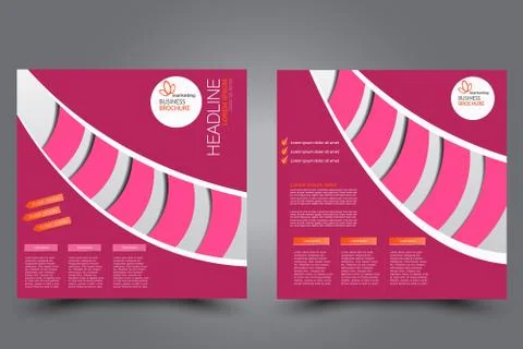 Square flyer template. Brochure design. Stock Illustration