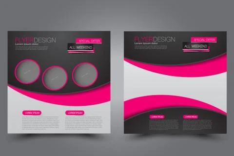Square flyer template. Brochure design. Stock Illustration
