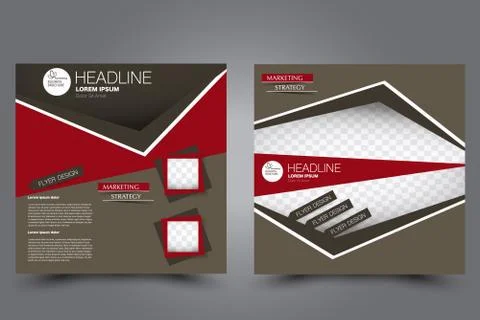Square flyer template. Brochure design. Stock Illustration