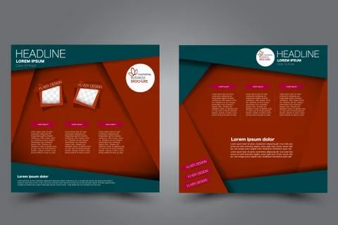 Square flyer template. Brochure design. Stock Illustration