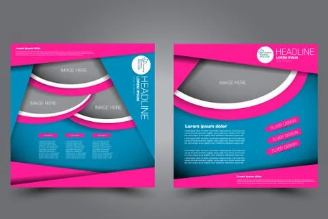 Square flyer template. Brochure design. Stock Illustration