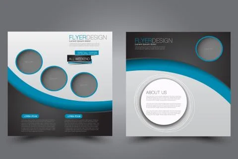 Square flyer template. Brochure design. Stock Illustration