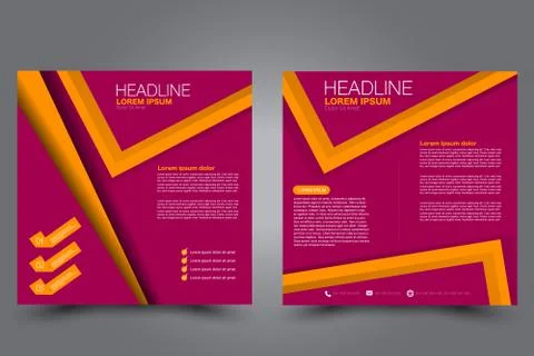 Square flyer template. Brochure design. Stock Illustration