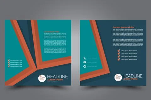 Square flyer template. Brochure design. Stock Illustration