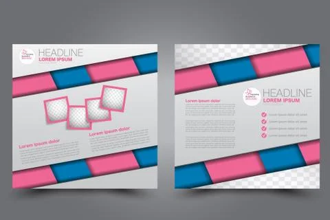Square flyer template. Brochure design. Stock Illustration