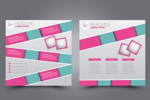 Square flyer template. Brochure design. Stock Illustration