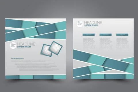 Square flyer template. Brochure design. Stock Illustration