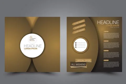 Square flyer template. Brochure design. Stock Illustration