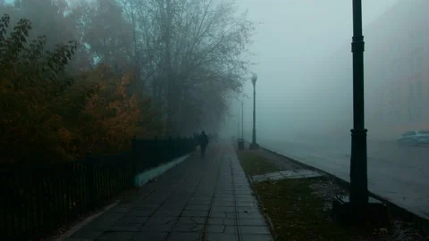 Square in the fog. Stock Footage 141210177