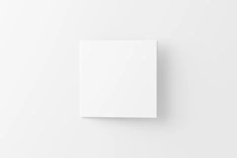 Square Folded Invitation Card With Envelope White Blank 3D Rendering Mockup Stock Illustration