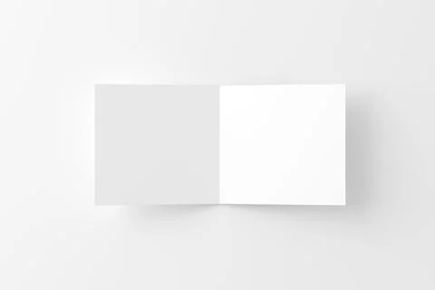 Square Folded Invitation Card With Envelope White Blank 3D Rendering Mockup Stock Illustration