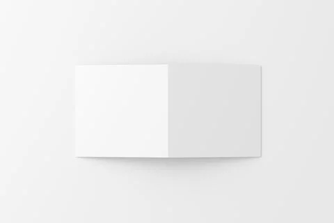 Square Folded Invitation Card With Envelope White Blank 3D Rendering Mockup Stock Illustration
