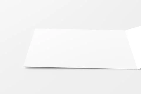 Square Folded Invitation Card With Envelope White Blank 3D Rendering Mockup Stock Illustration
