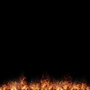 Square Format Bottom Fire Border - 3d illustration Stock Illustration