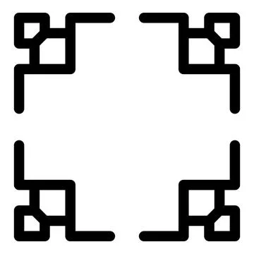 Square frame with abstract geometric pattern in corners Stock Illustration