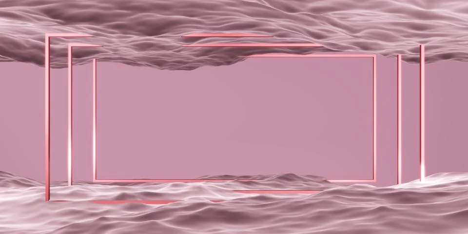 Square frame and water surface geometry studio scene for product presentation Illustrazione stock