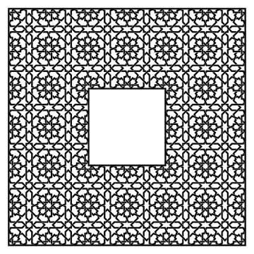 Square frame of the Arabic pattern of three by three blocks 스톡 일러스트