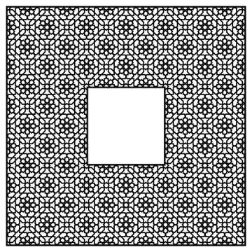 Square frame of the Arabic pattern of three by three blocks Stock Illustration