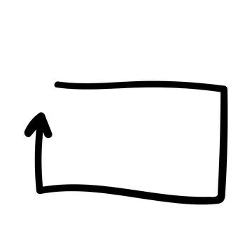 Square frame arrow for infographics. doodle hand hand drawing sketch. vector Stockillustratie
