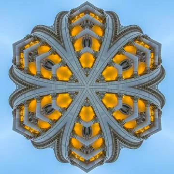 Square frame Ball made from elements of Utah Capital building Stock Photos