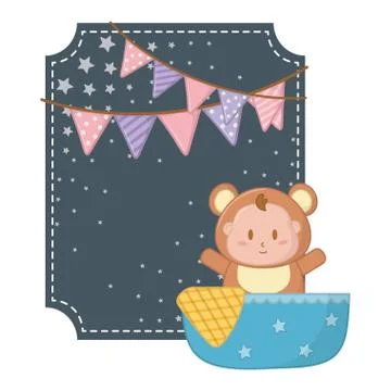 Square frame with bear costume vector illustration Illustrazione stock