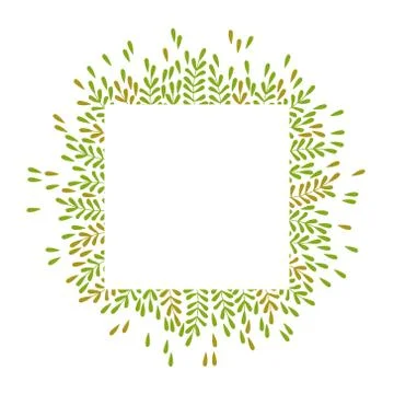 Square frame with beautiful leaves Stock Illustration