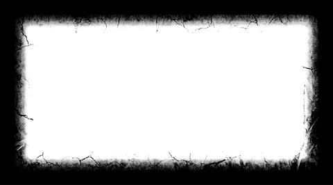 A square frame with black and white grunge effect paint, Illustrazione stock