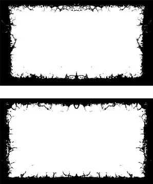 A square frame with black and white grunge effect paint,6 Illustrazione stock