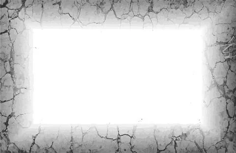 A square frame with black and white grunge effect paint, Illustrazione stock