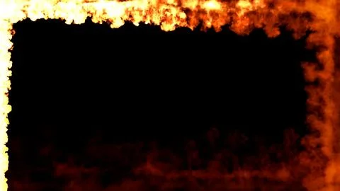 Square frame of blazing red lines of fire, isolated - object 3D illustration Stock Illustration