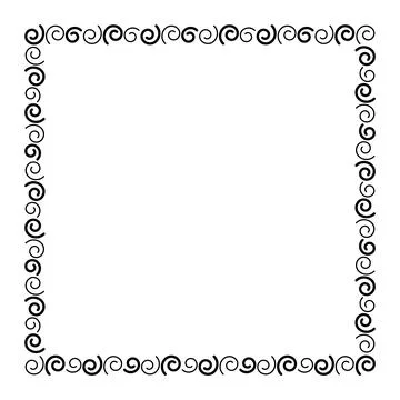 Square frame, border frame graphic simple, square frame, art line frame Illustrazione stock