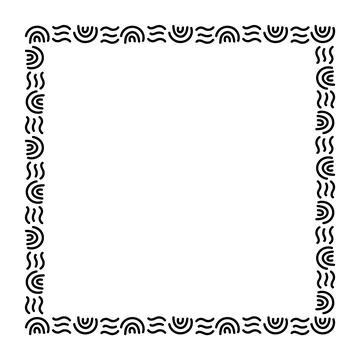 Square frame, border frame graphic simple, square frame, art line frame イラスト素材