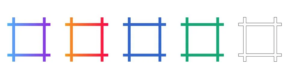 Square Frame Border Icons Stock Illustration