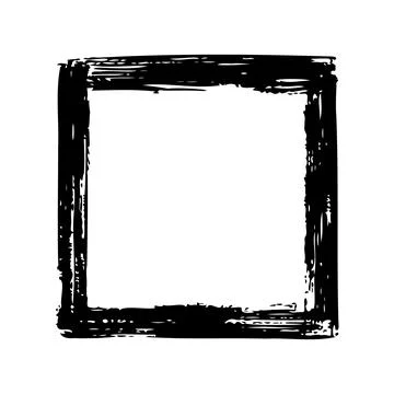 Square frame with brush stroke texture. Stock Illustration