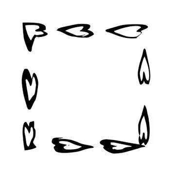 Square frame brush vector grunge paint watercolour ink Stockillustratie