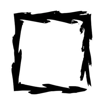 Square frame brush vector grunge paint watercolour ink Stock Illustration