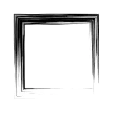Square frame brush vector grunge paint watercolour ink Stock Illustration