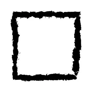Square frame brush vector grunge paint watercolour ink Stock Illustration