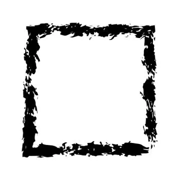 Square frame brush vector grunge paint watercolour ink Stock Illustration
