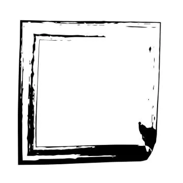 Square frame brush vector grunge paint watercolour ink Stock Illustration