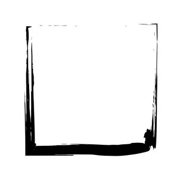 Square frame brush vector grunge paint watercolour ink Stock Illustration