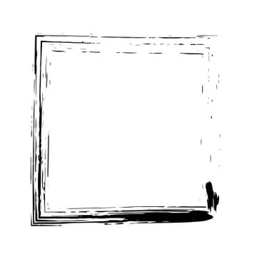 Square frame brush vector grunge paint watercolour ink Stock Illustration