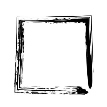 Square frame brush vector grunge paint watercolour ink 스톡 일러스트