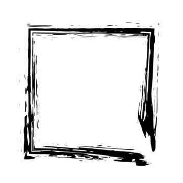 Square frame brush vector grunge paint watercolour ink Stock Illustration
